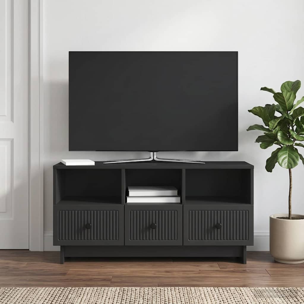 TV Cabinet with Drawer Black 102 x 34.5 x 50 cm Engineered Wood