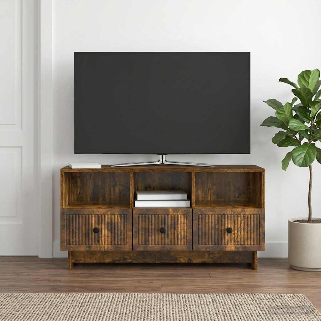 TV Cabinet Smoked Oak 102 x 34.5 x 50 cm Engineered Wood