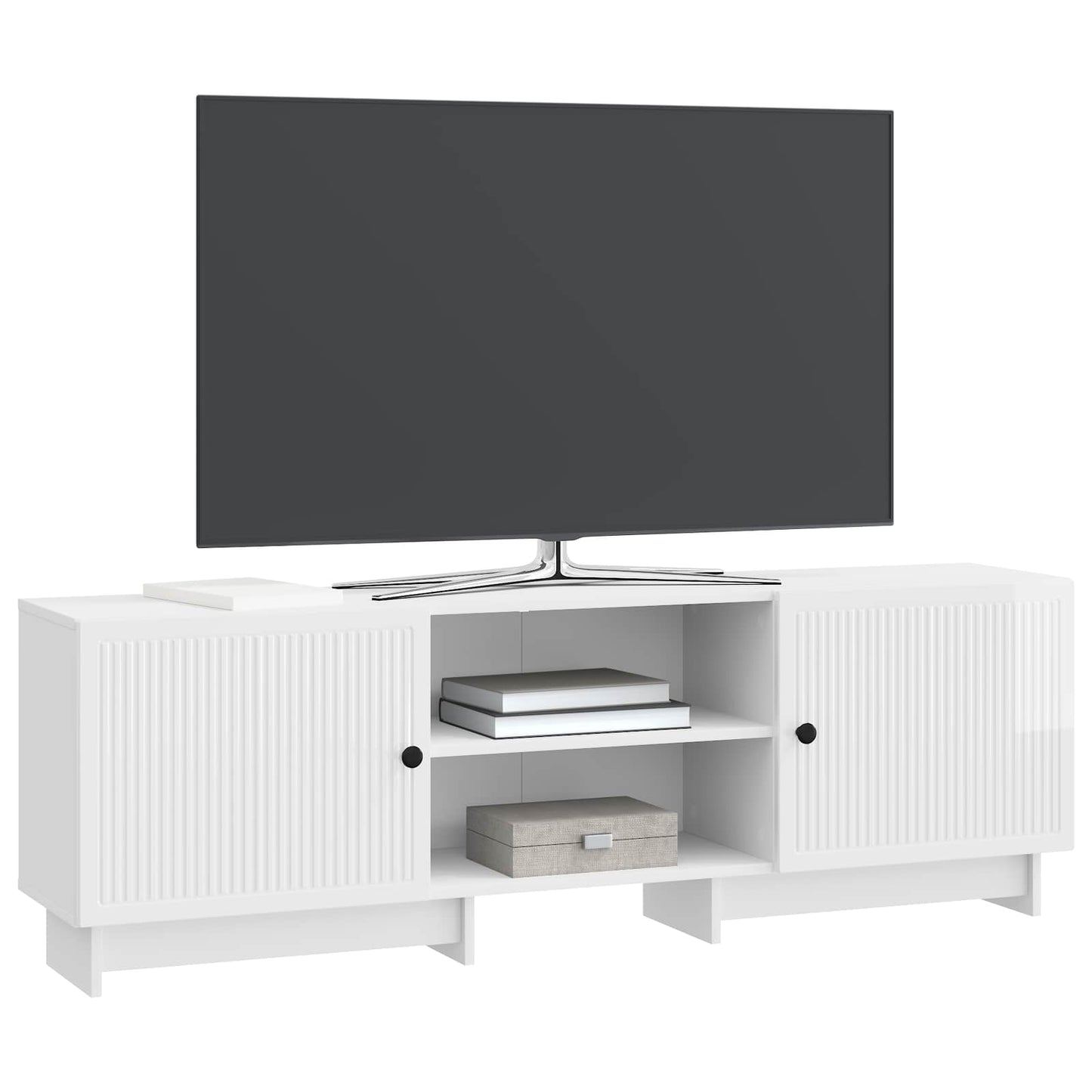 TV Cabinet High Gloss White 150 x 31 x 50 cm Engineered Wood