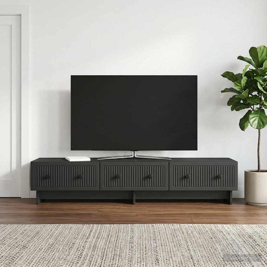 TV Cabinet 147 x 34.5 x 30 cm Black Engineered Wood