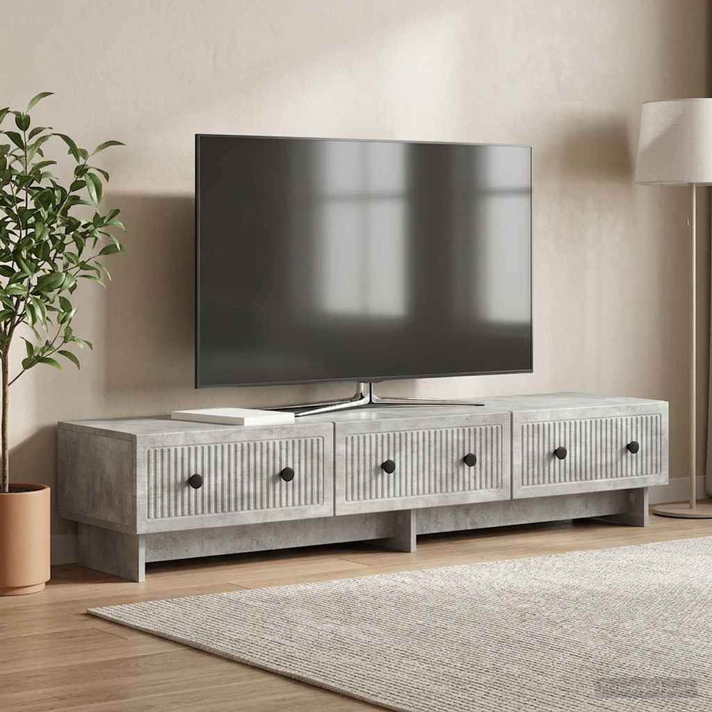 TV Cabinet Concrete Grey 147 x 34.5 x 30 cm Engineered Wood