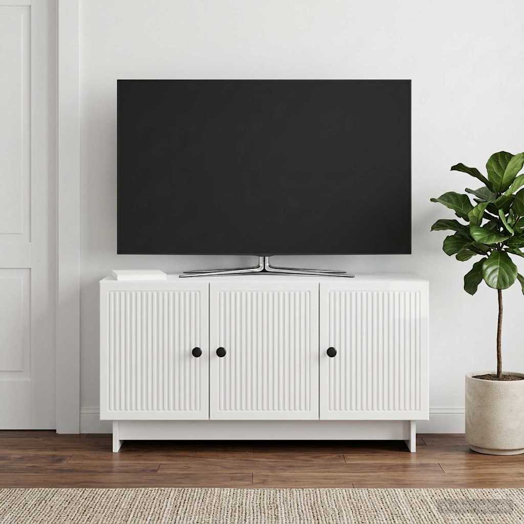 TV Cabinet High Gloss White 99 x 34.5 x 50 cm Engineered Wood