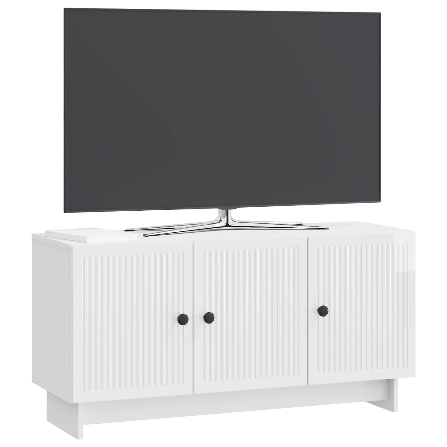TV Cabinet High Gloss White 99 x 34.5 x 50 cm Engineered Wood