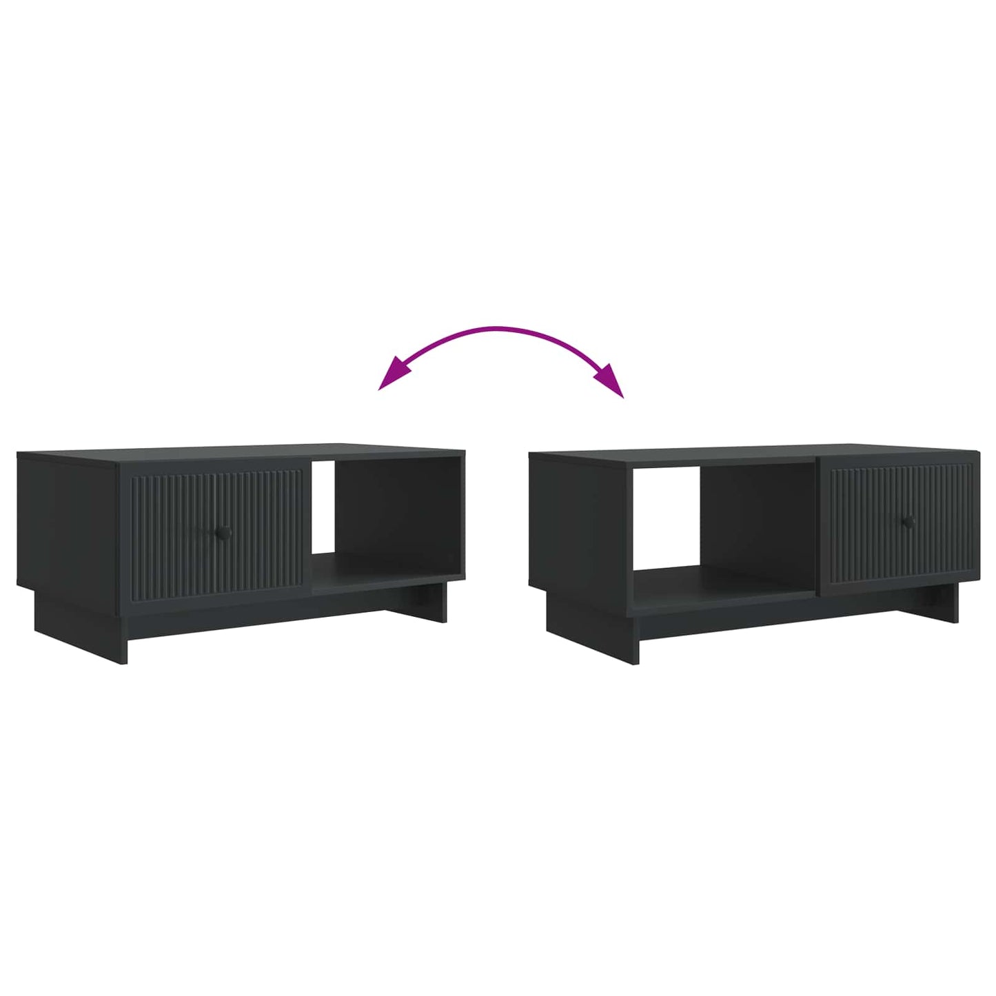 Coffee Table Black 90 x 50 x 40 cm Engineered Wood