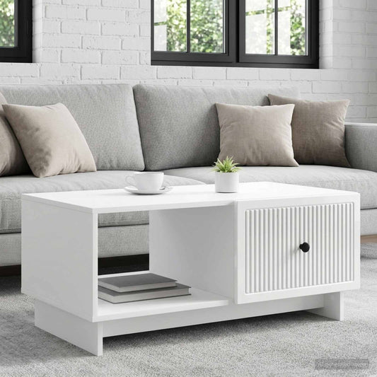 Coffee Table High Gloss White 90 x 50 x 40 cm Engineered Wood