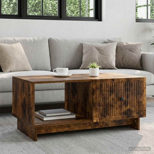 Coffee Table Smoked Oak 90 x 50 x 40 cm Engineered Wood
