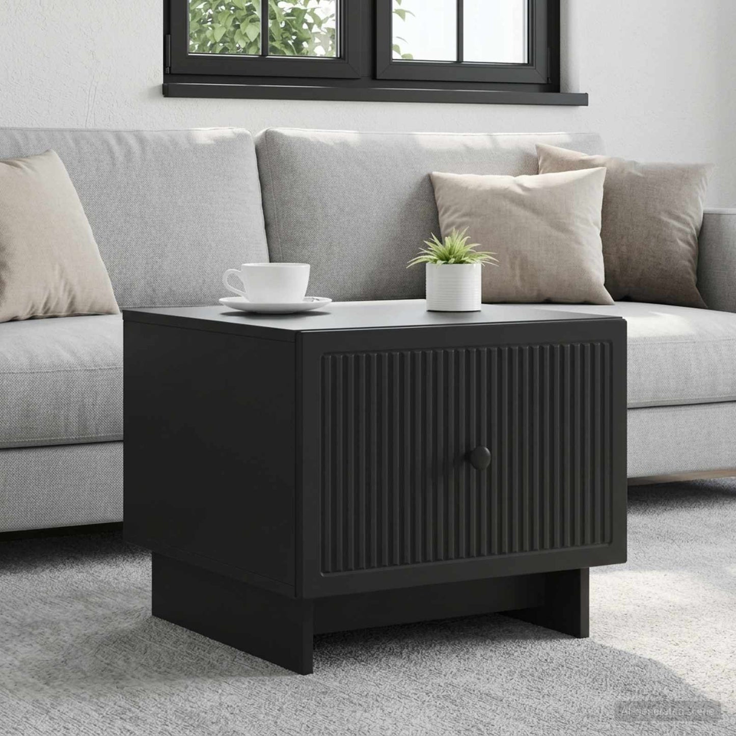Coffee Table Black 49 x 50 x 40 cm Engineered Wood
