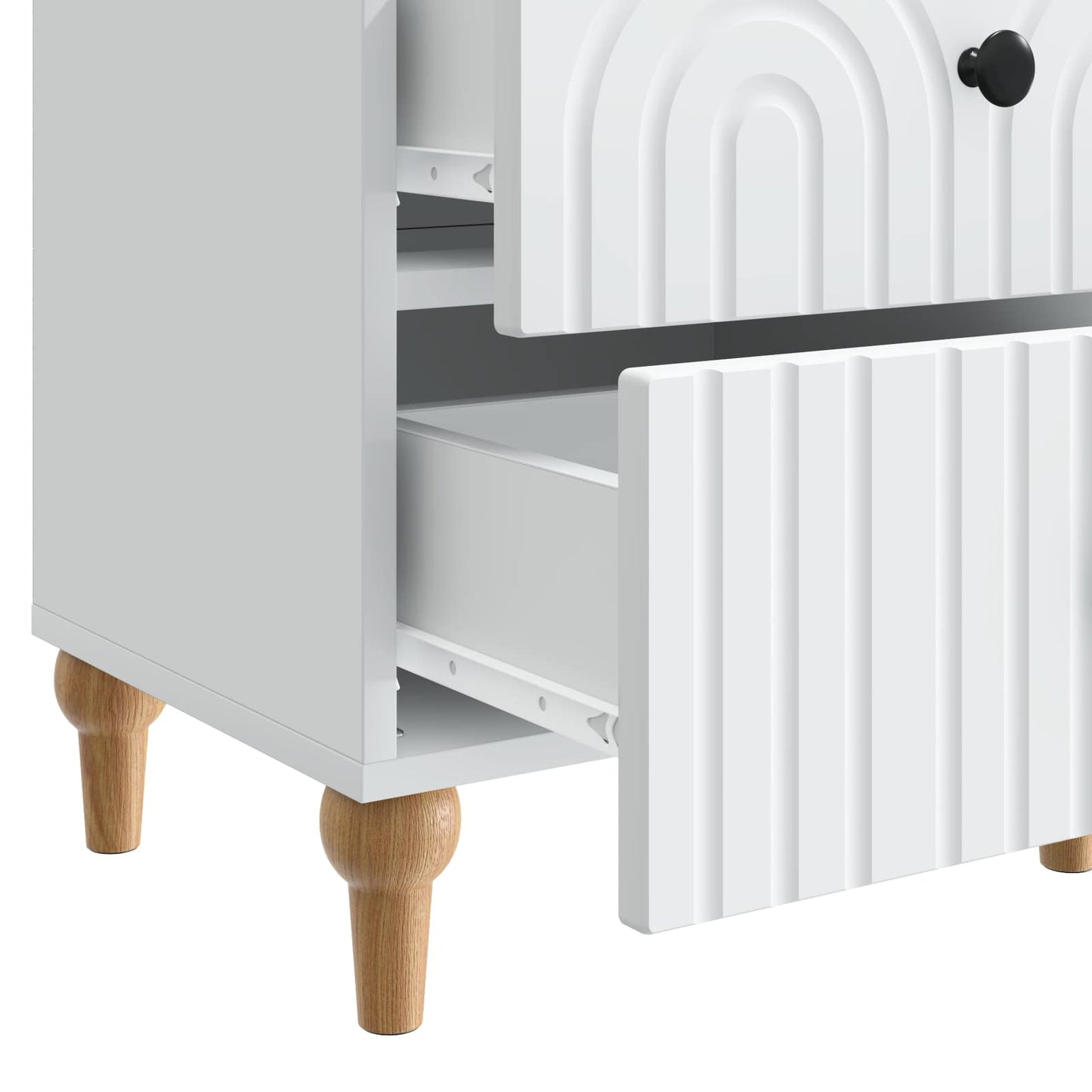 Bedside Cabinet White 43 x 34.5 x 48 cm Engineered Wood