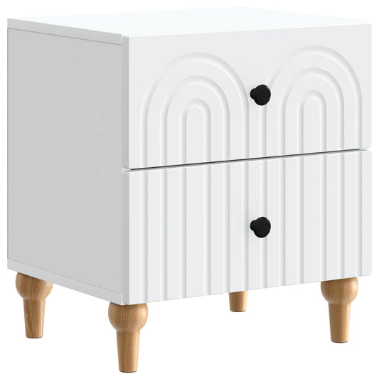 Bedside Cabinet White 43 x 34.5 x 48 cm Engineered Wood