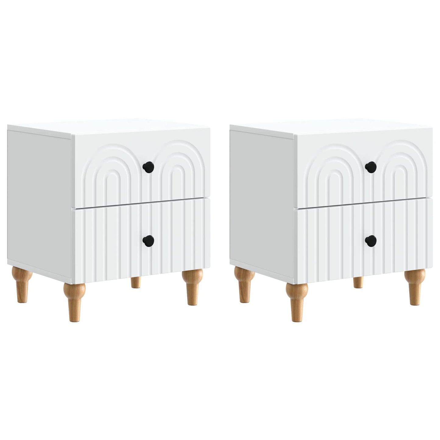 Bedside Cabinet 2 pcs White 43 x 34.5 x 48 cm Engineered Wood
