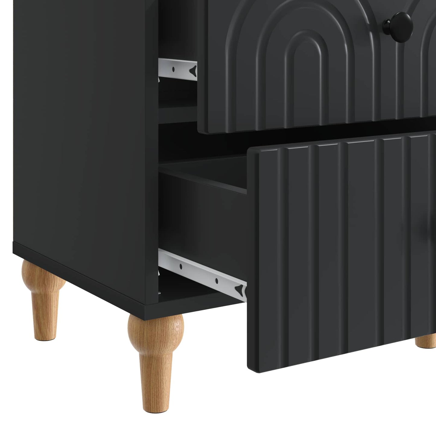 Bedside Cabinet Black 43 x 34.5 x 48 cm Engineered Wood
