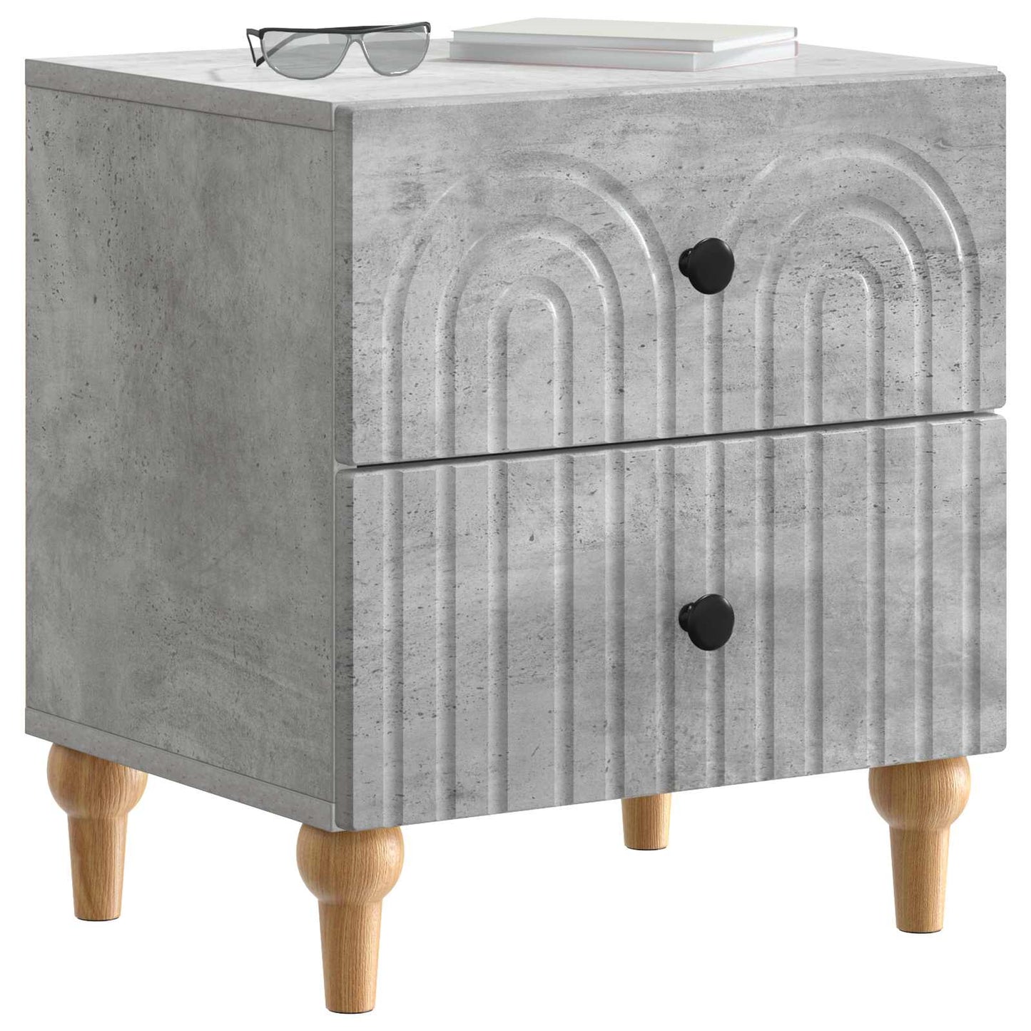 Bedside Cabinet 2 pcs Concrete Grey 43 x 34.5 x 48 cm