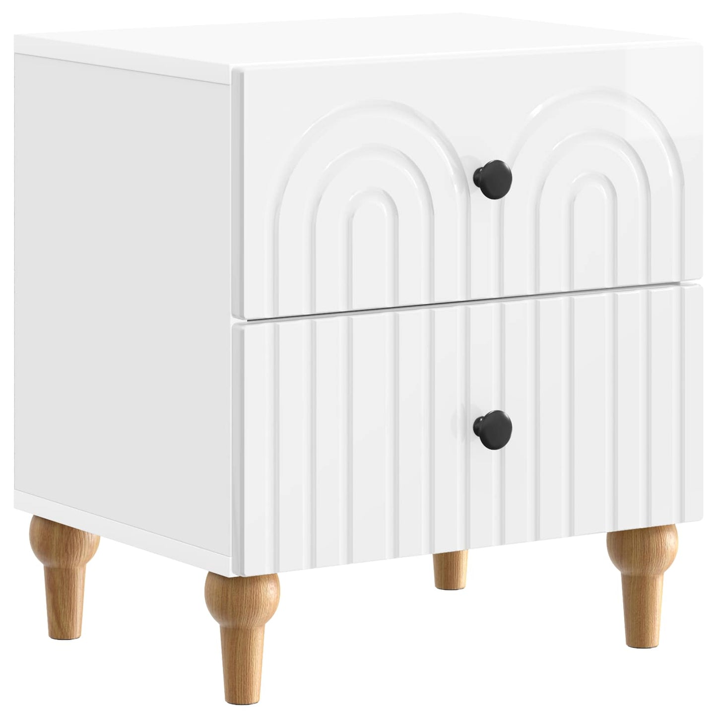Bedside Cabinet 2 pcs High Gloss White 43 x 34.5 x 48 cm