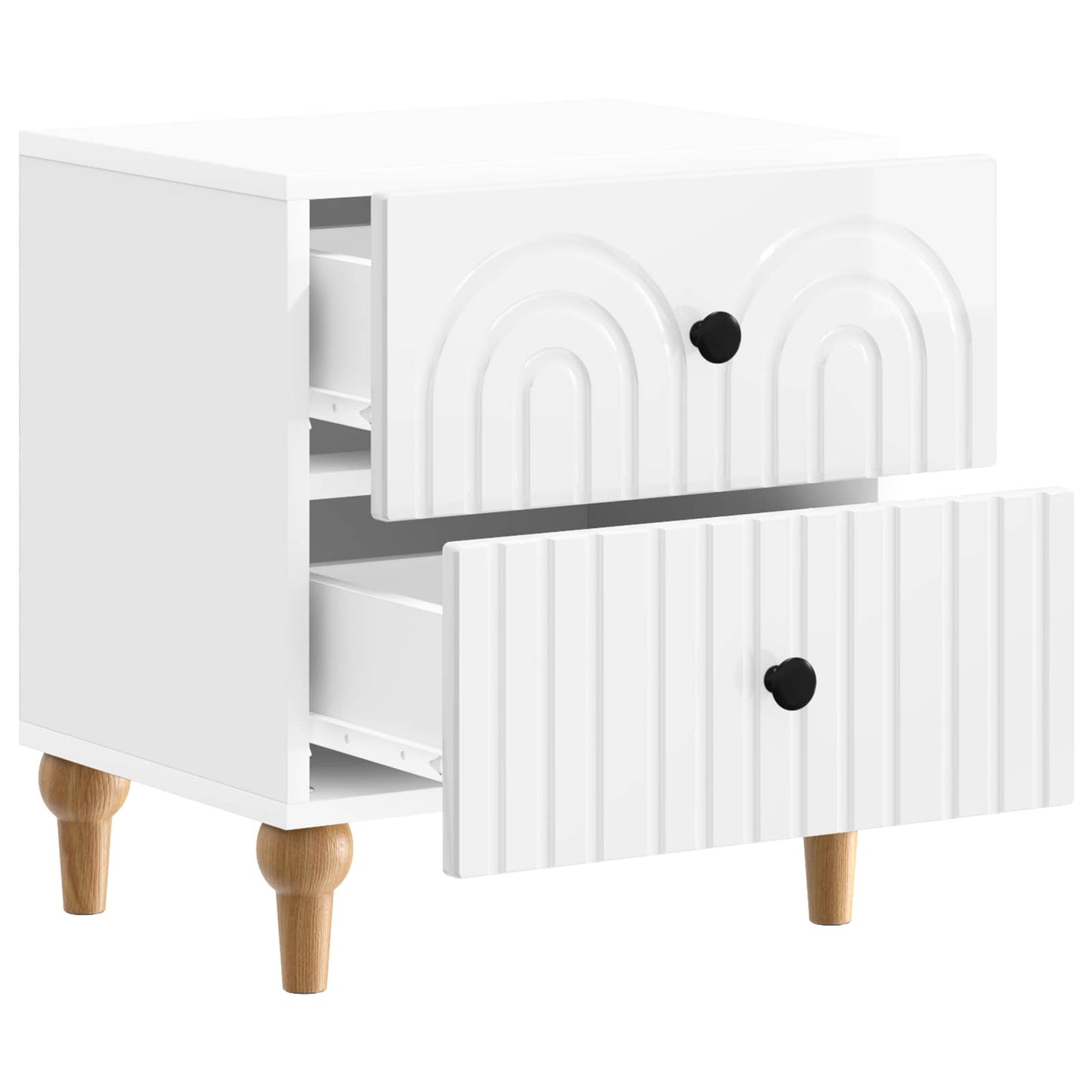 Bedside Cabinet 2 pcs High Gloss White 43 x 34.5 x 48 cm