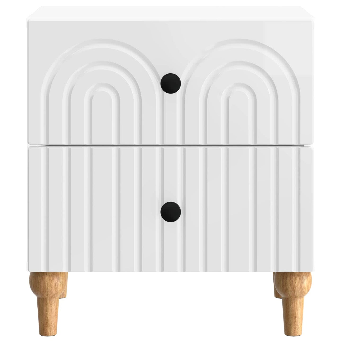 Bedside Cabinet 2 pcs High Gloss White 43 x 34.5 x 48 cm