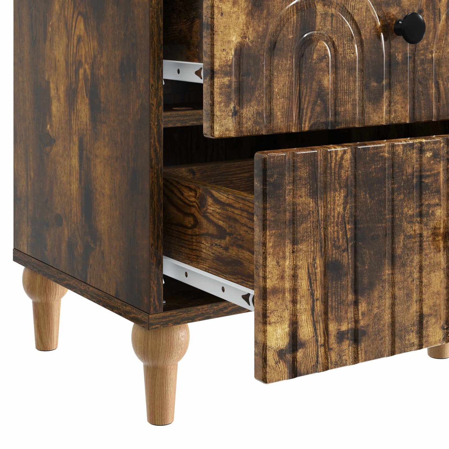 Bedside Cabinet Smoked Oak 43 x 34.5 x 48 cm Engineered Wood