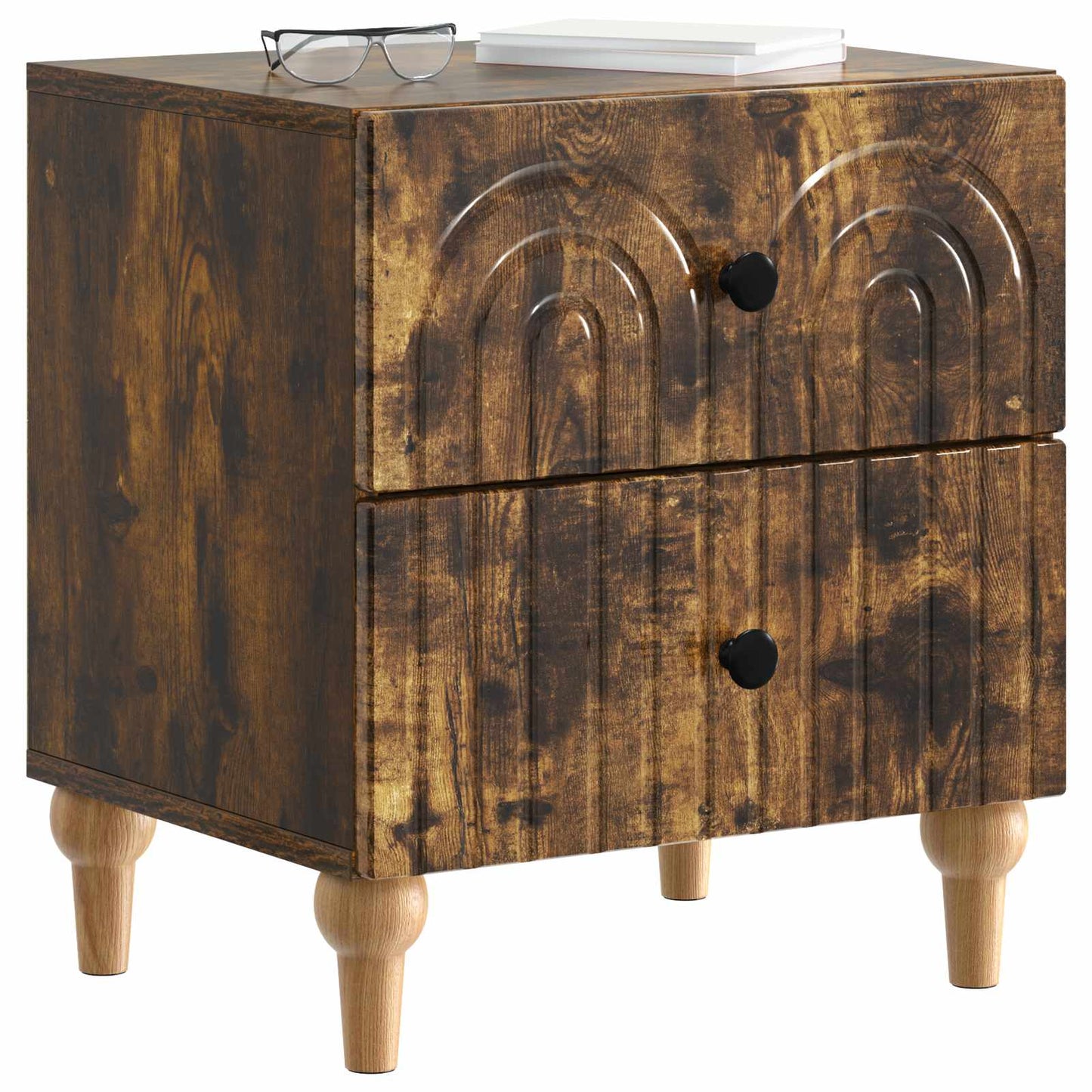Bedside Cabinet Smoked Oak 43 x 34.5 x 48 cm Engineered Wood