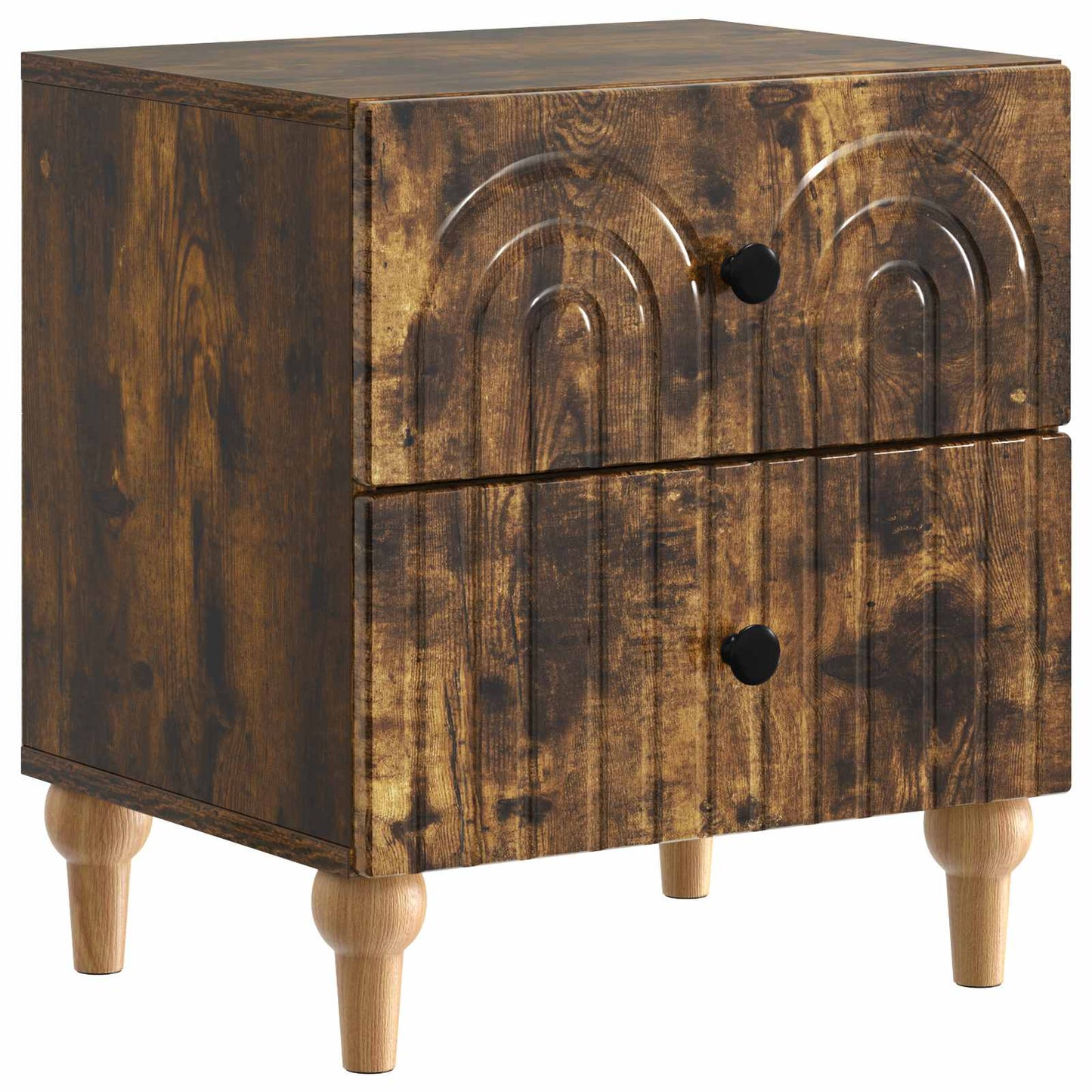 Bedside Cabinet with Drawer 2 pcs Smoked Oak 43 x 34.5 x 48 cm