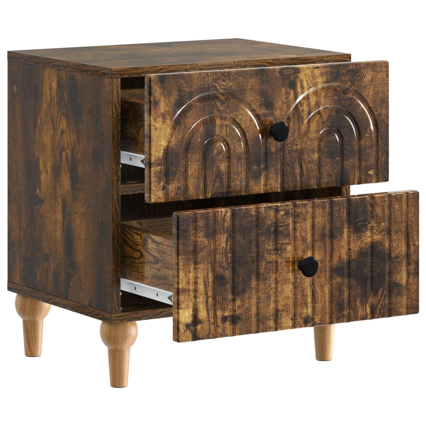 Bedside Cabinet with Drawer 2 pcs Smoked Oak 43 x 34.5 x 48 cm