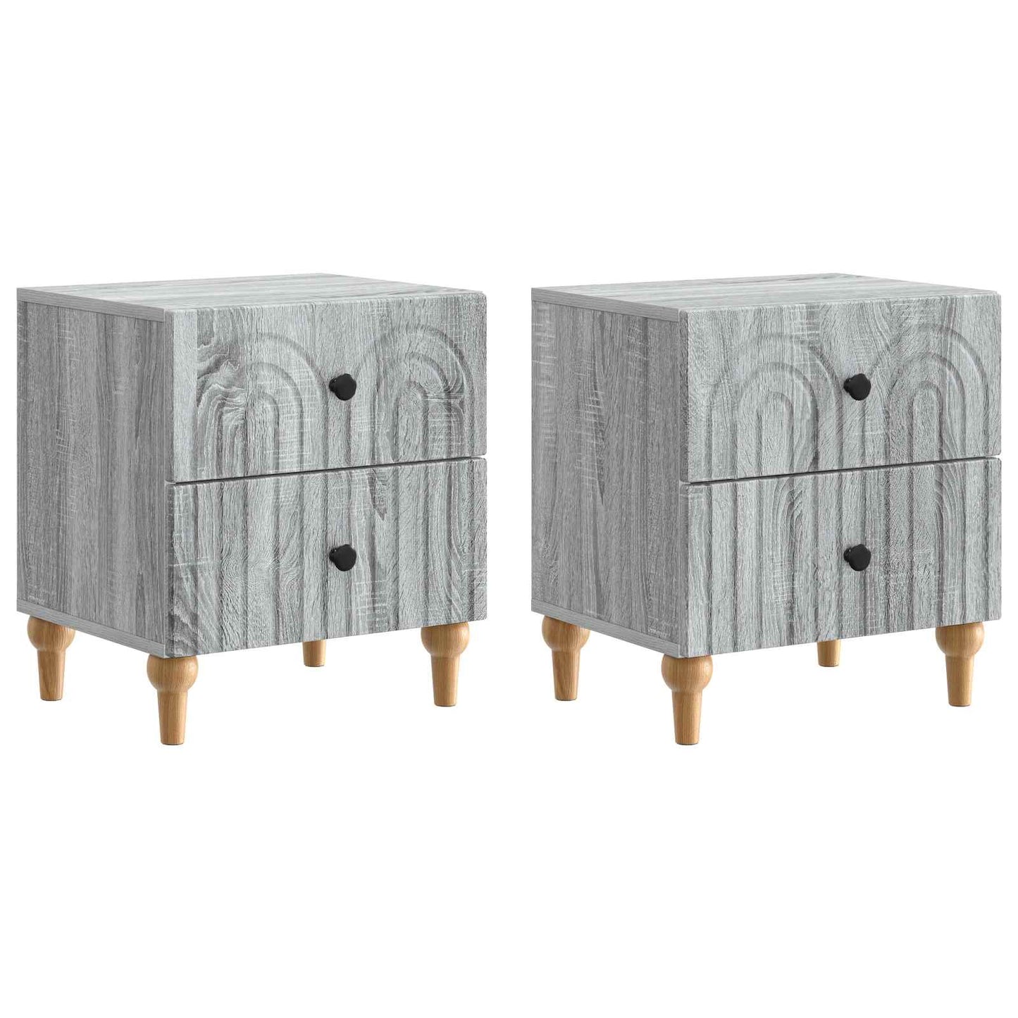 Bedside Cabinet with Drawer 2 pcs Grey Sonoma 43 x 34.5 x 48 cm
