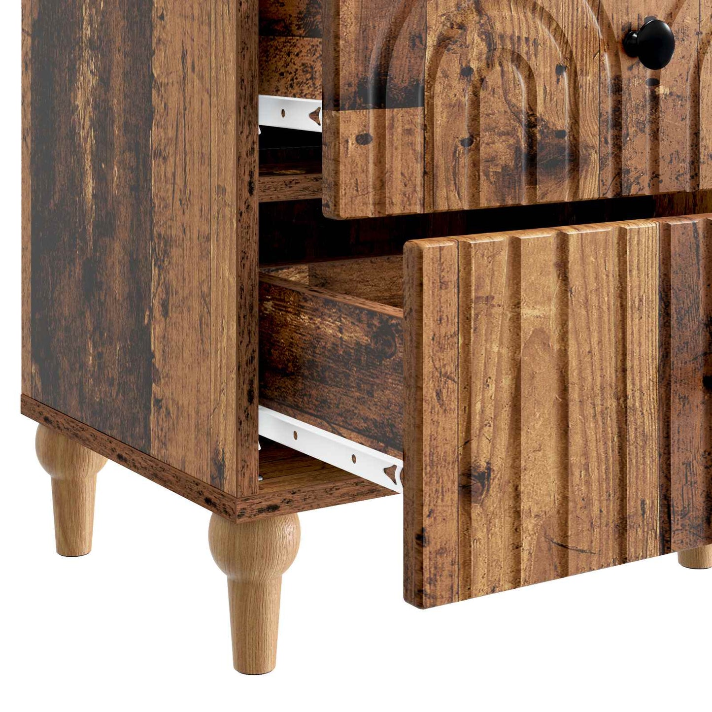 Bedside Cabinet with Drawer 2 pcs Old Wood 43 x 34.5 x 48 cm