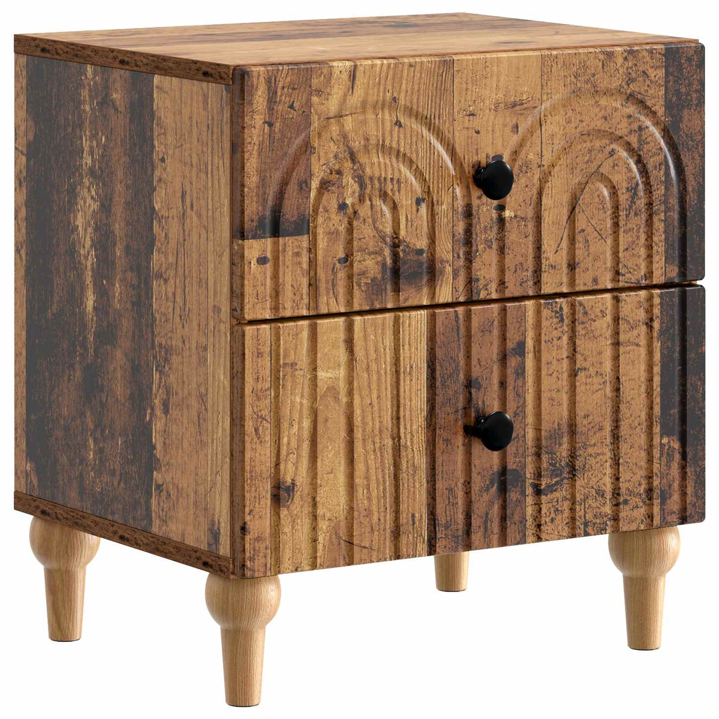 Bedside Cabinet with Drawer 2 pcs Old Wood 43 x 34.5 x 48 cm