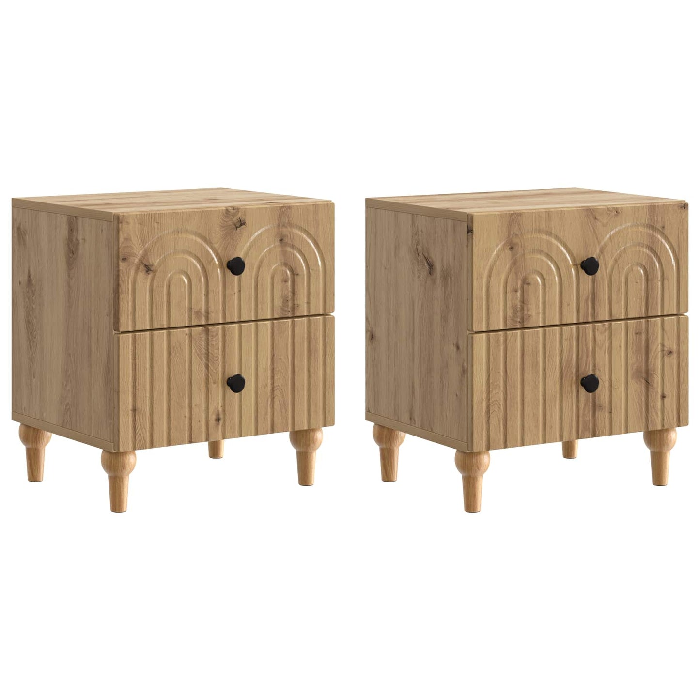 Bedside Cabinet 2 pcs Artisan Oak 43 x 34.5 x 48 cm