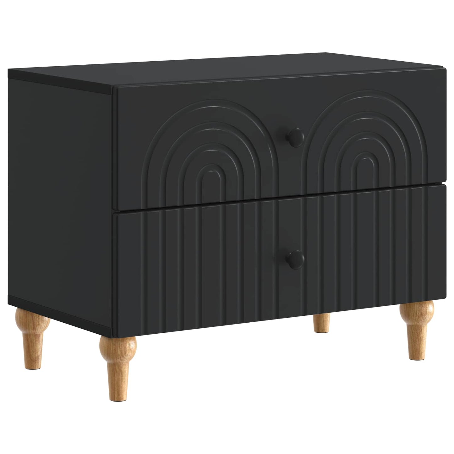 Bedside Cabinet Black 62 x 34.5 x 48 cm Engineered Wood