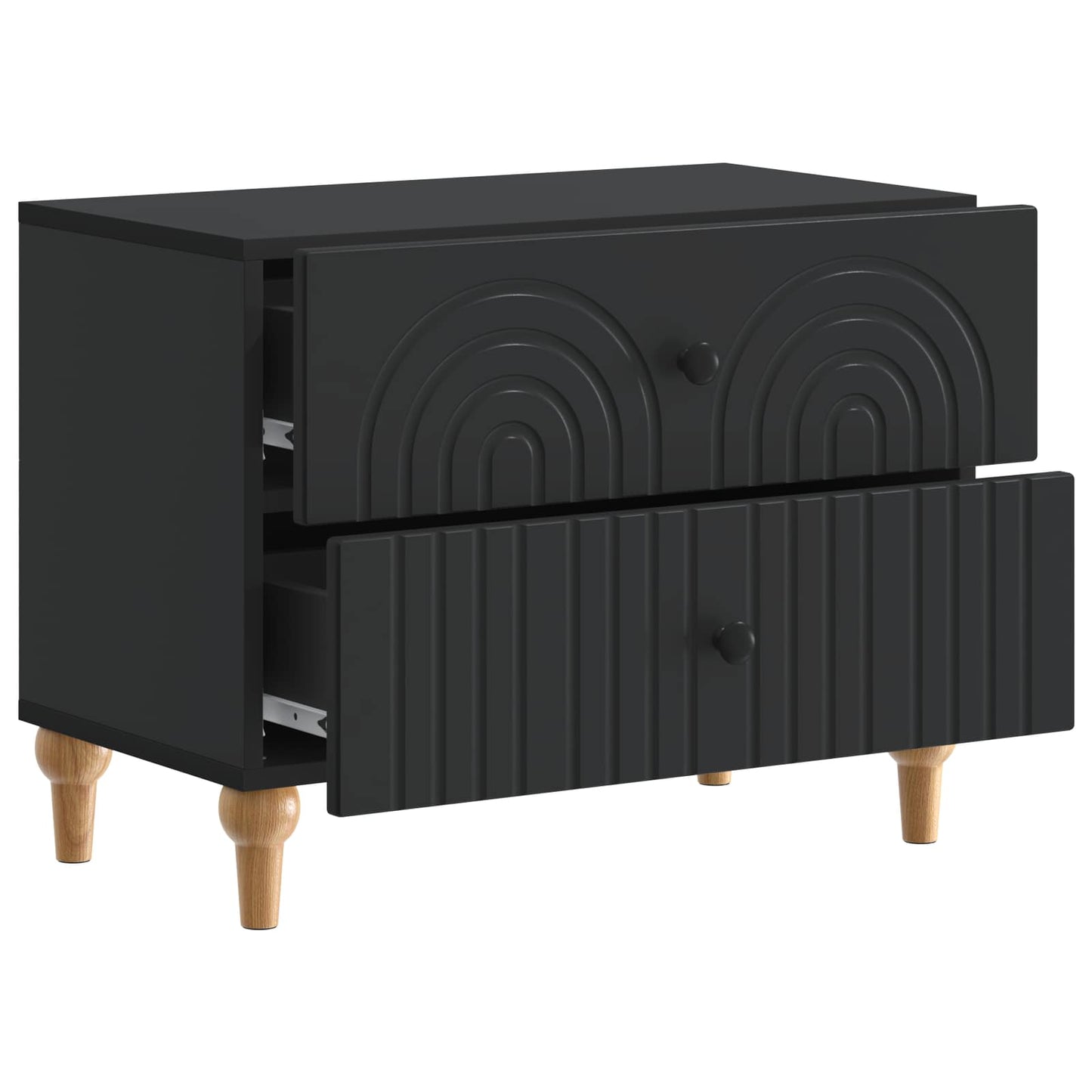 Bedside Cabinet Black 62 x 34.5 x 48 cm Engineered Wood