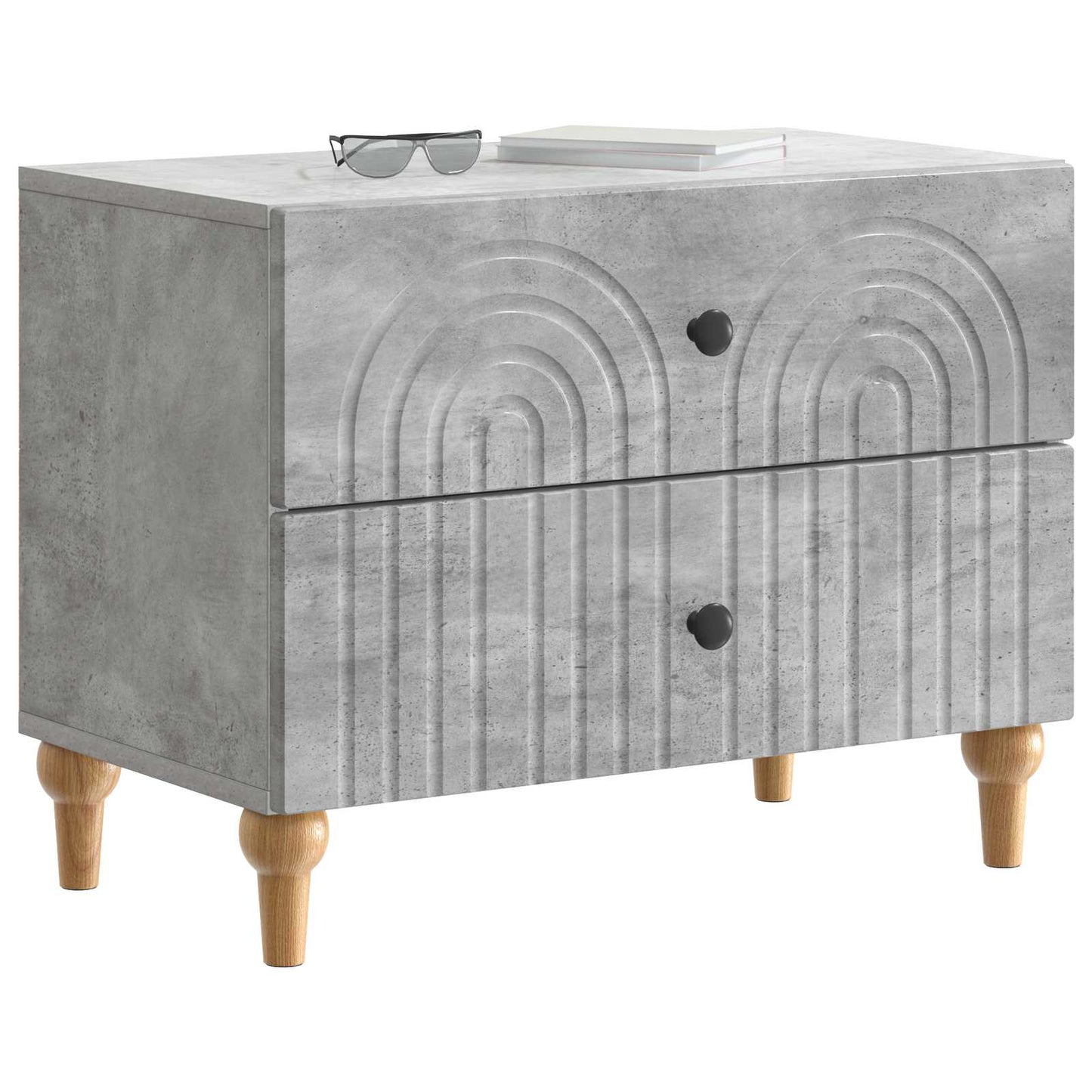 Bedside Cabinet Concrete Grey 62 x 34.5 x 48 cm Engineered Wood