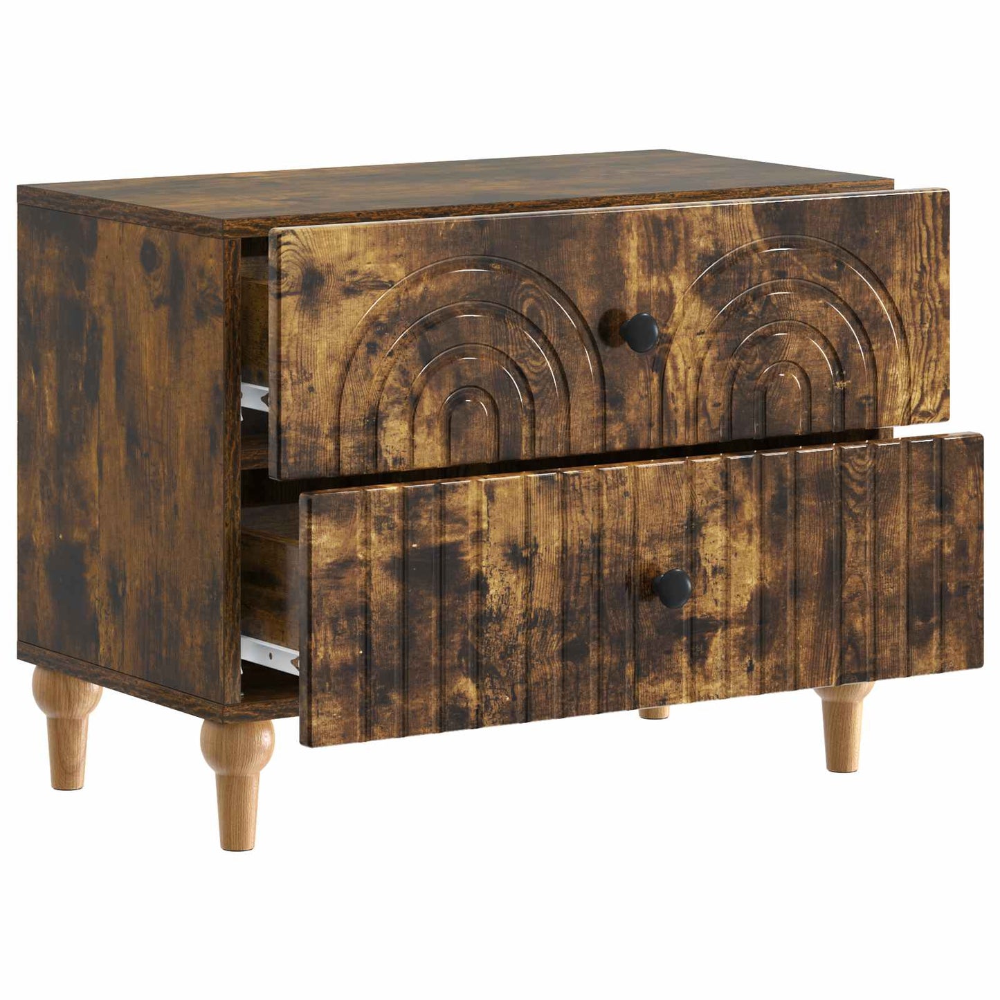 Bedside Cabinet Smoked Oak 62 x 34.5 x 48 cm Engineered Wood