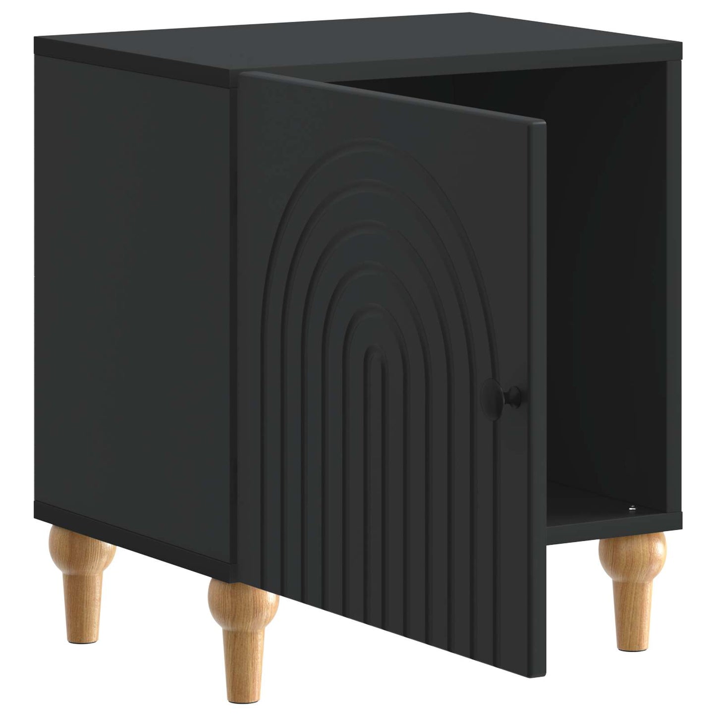 Bedside Cabinet Black 43 x 34.5 x 50 cm Engineered Wood