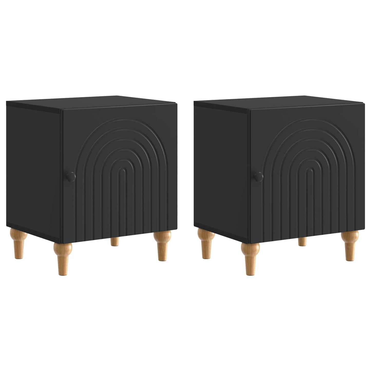 Bedside Cabinet 2 pcs Black 43 x 34.5 x 50 cm Engineered Wood