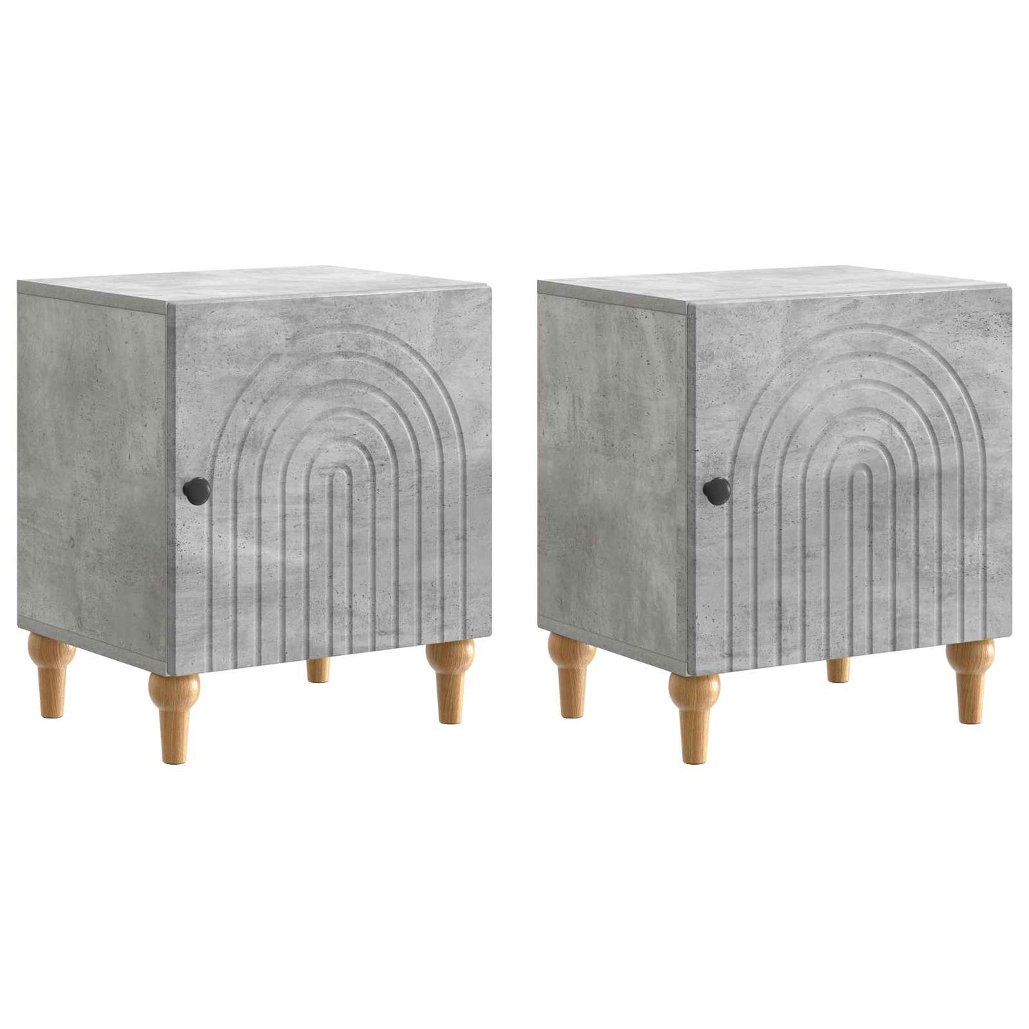 Bedside Cabinet 2 pcs Concrete Grey 43 x 34.5 x 50 cm