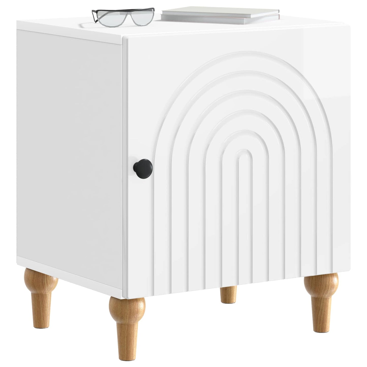 Bedside Cabinet 2 pcs High Gloss White 43 x 34.5 x 50 cm