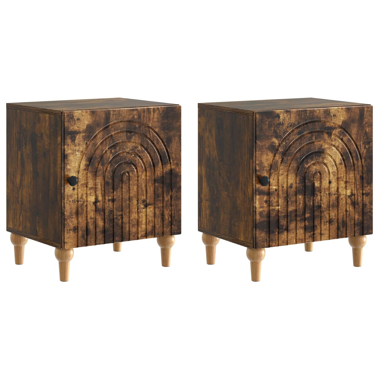 Bedside Cabinet 2 pcs Smoked Oak 43 x 34.5 x 50 cm