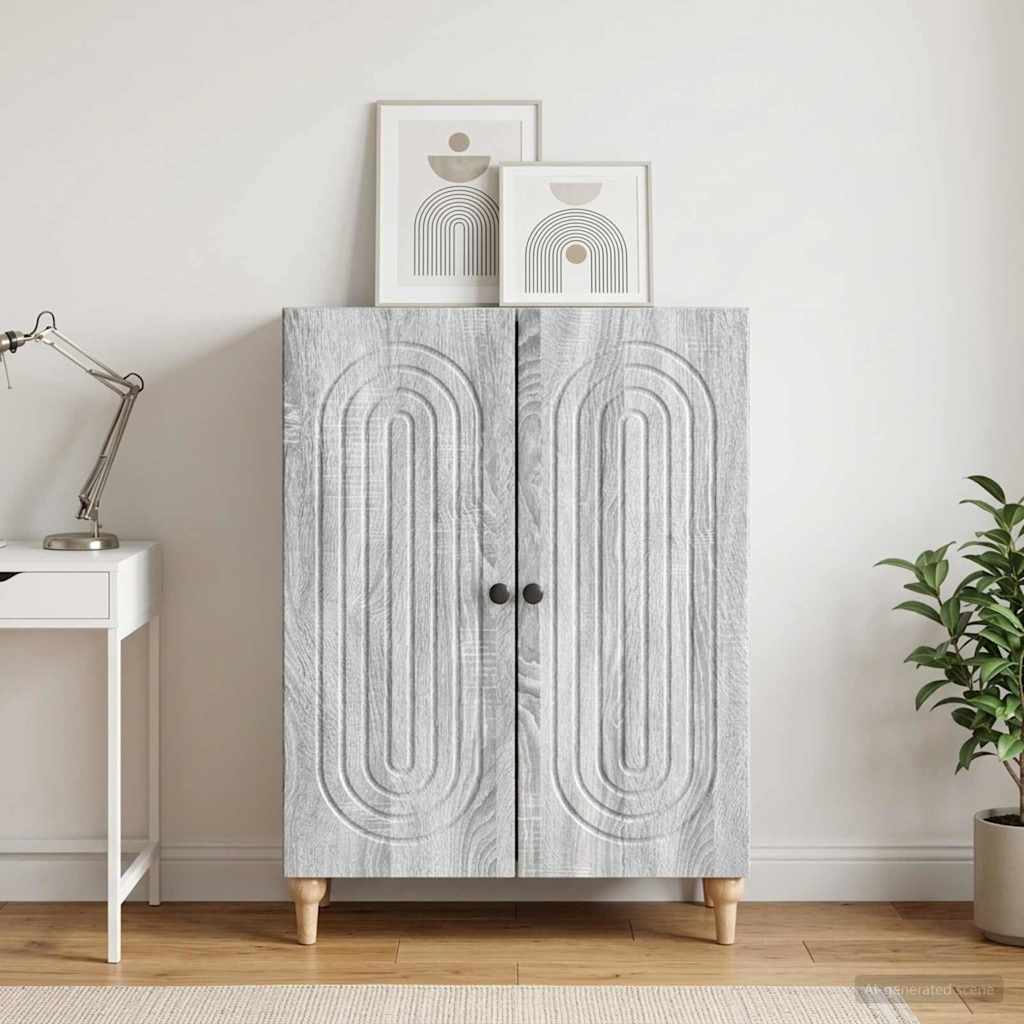 Sideboard Grey Sonoma 66 x 34.5 x 90 cm Engineered Wood