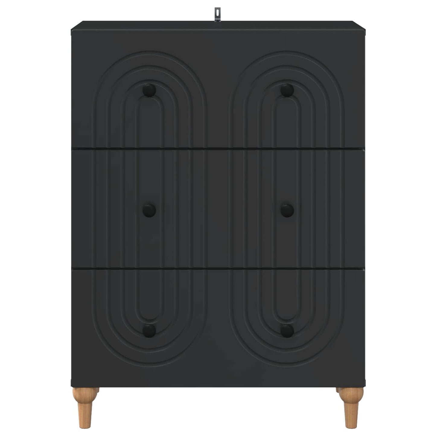 Drawer Cabinet Black 66 x 34.5 x 90 cm Engineered Wood