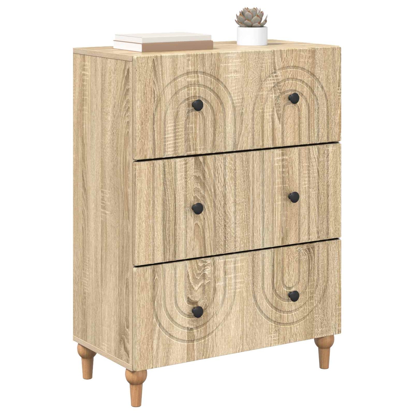 Drawer Cabinet Sonoma Oak 66 x 34.5 x 90 cm Engineered Wood