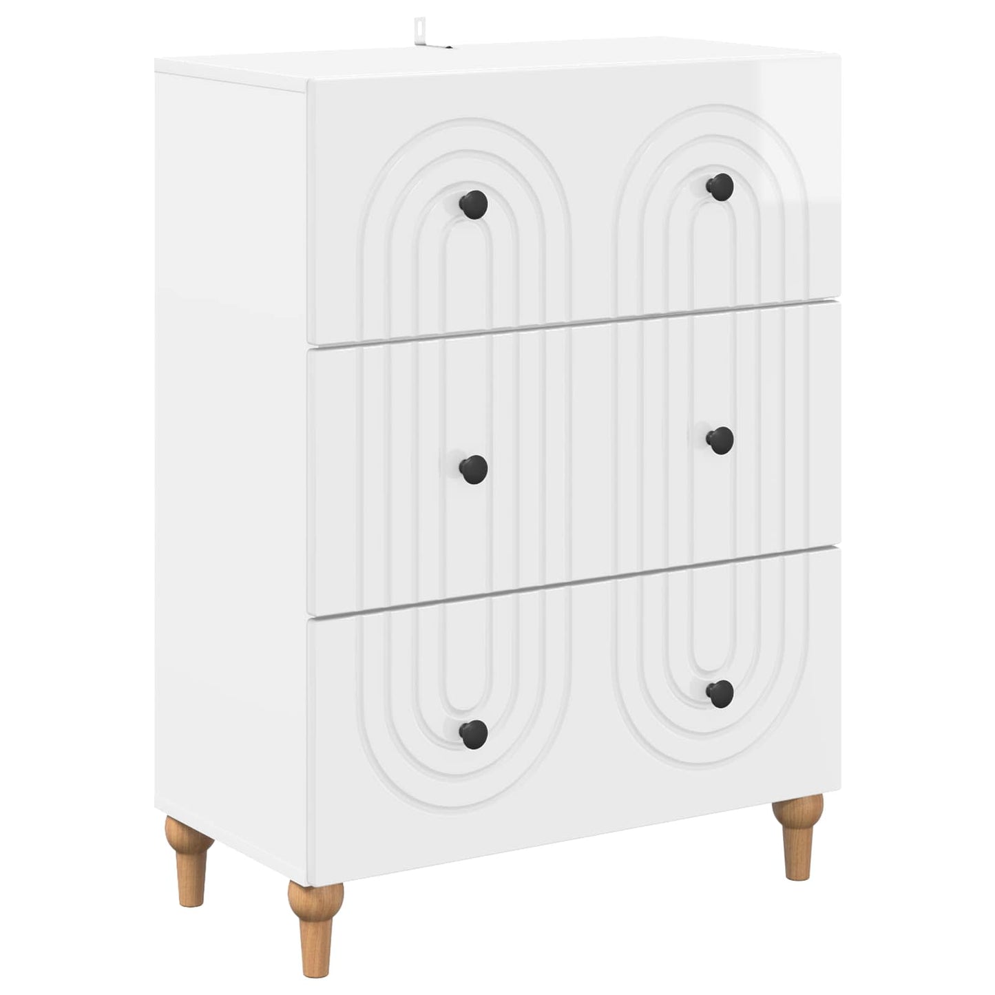 Drawer Cabinet High Gloss White 66 x 34.5 x 90 cm