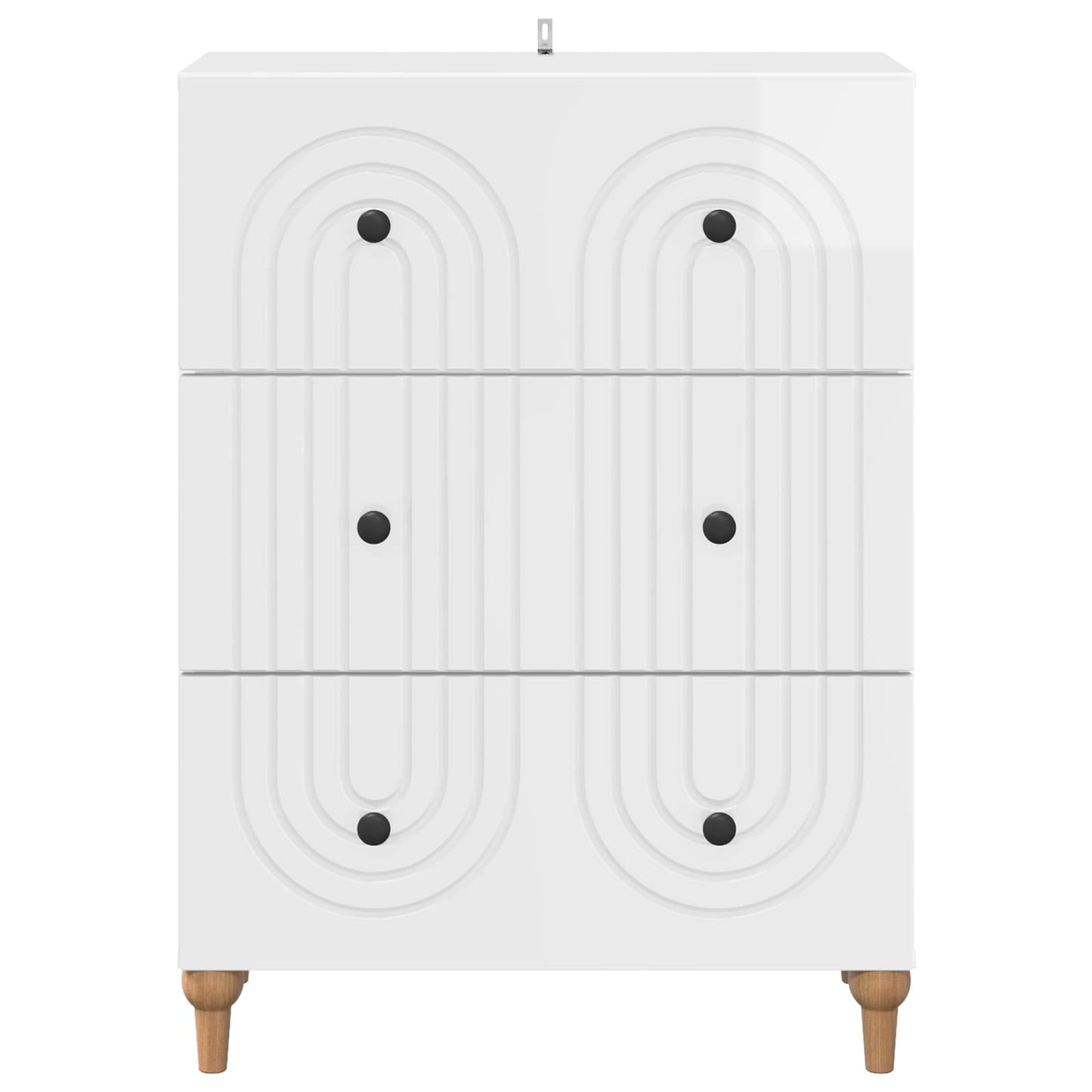 Drawer Cabinet High Gloss White 66 x 34.5 x 90 cm