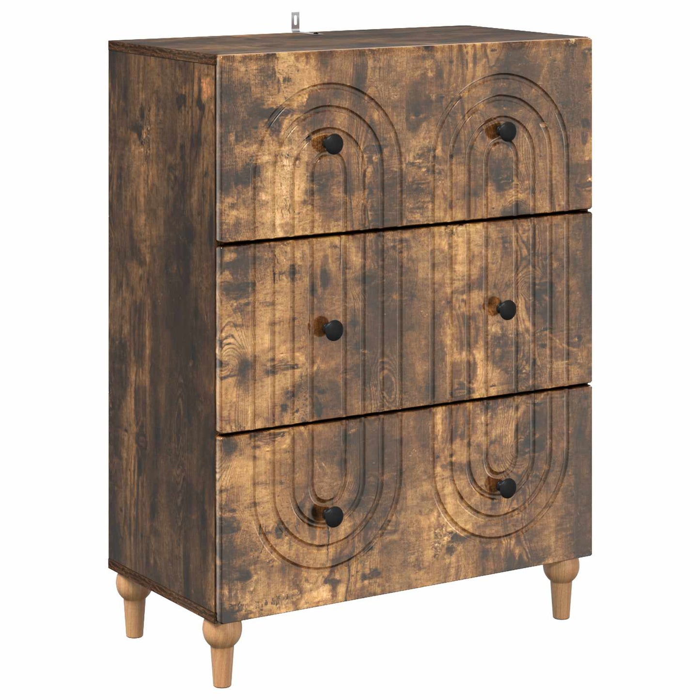 Drawer Cabinet Smoked Oak 66 x 34.5 x 90 cm Engineered Wood