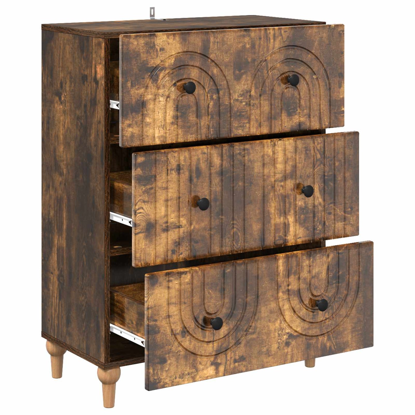 Drawer Cabinet Smoked Oak 66 x 34.5 x 90 cm Engineered Wood