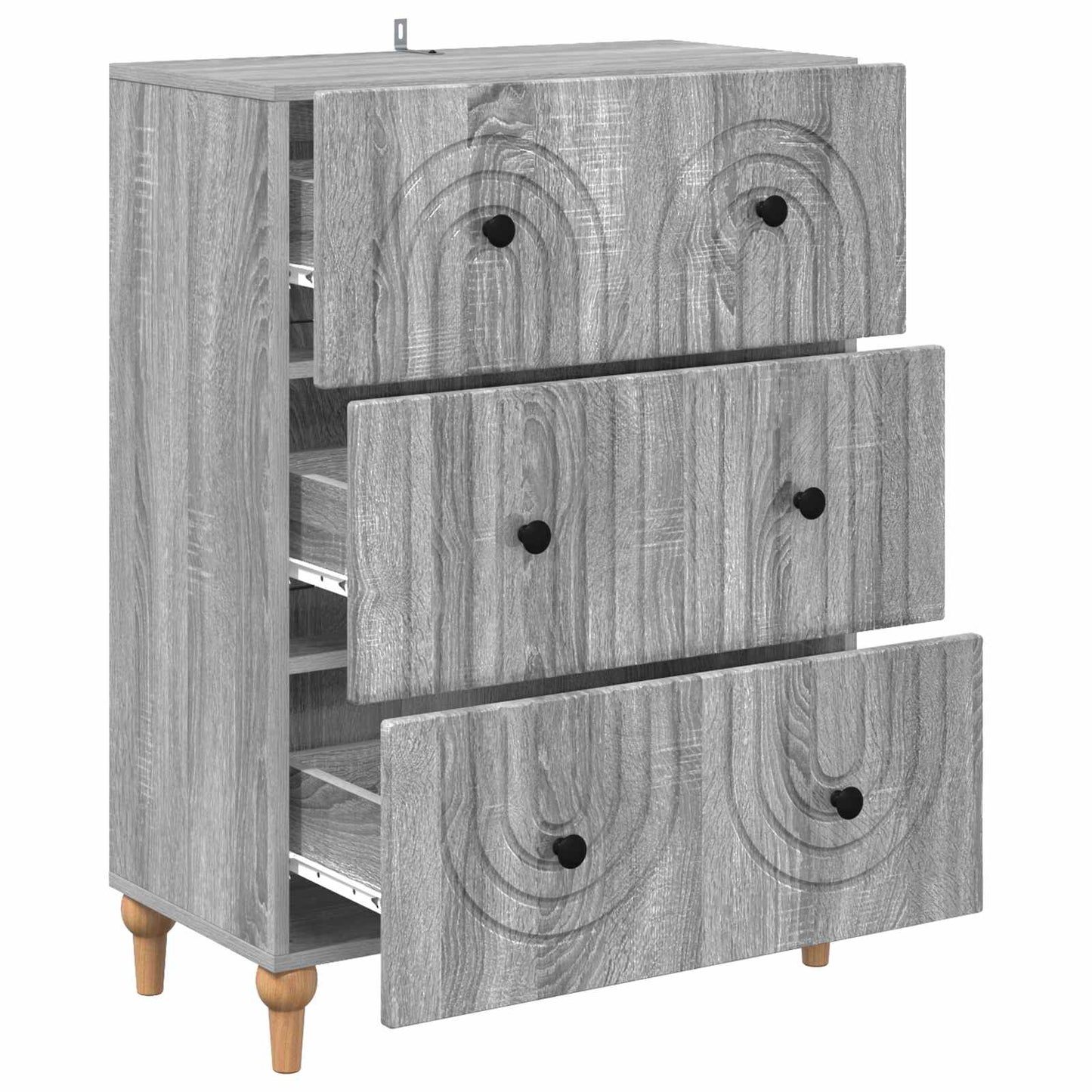 Drawer Cabinet Grey Sonoma 66 x 34.5 x 90 cm Engineered Wood