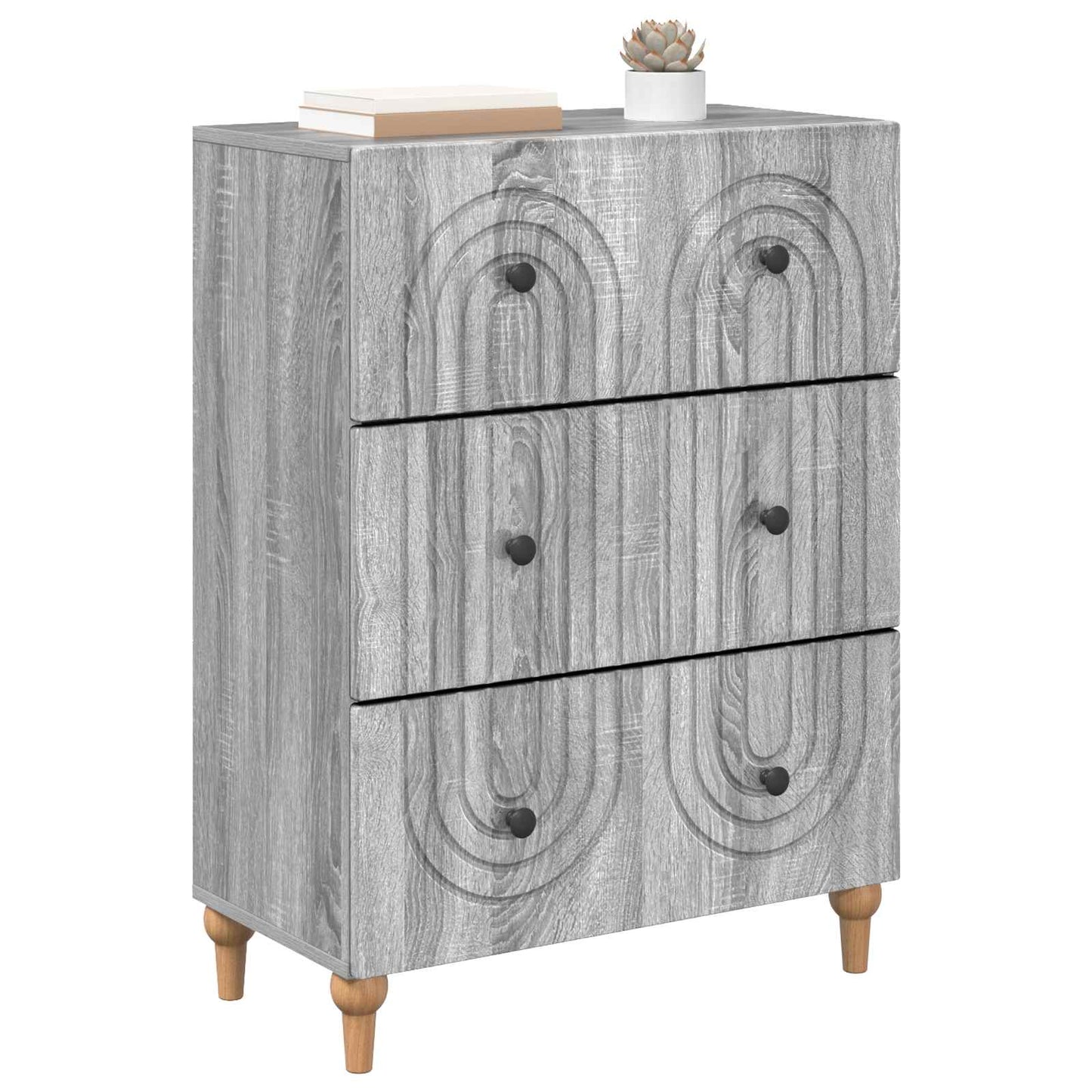 Drawer Cabinet Grey Sonoma 66 x 34.5 x 90 cm Engineered Wood