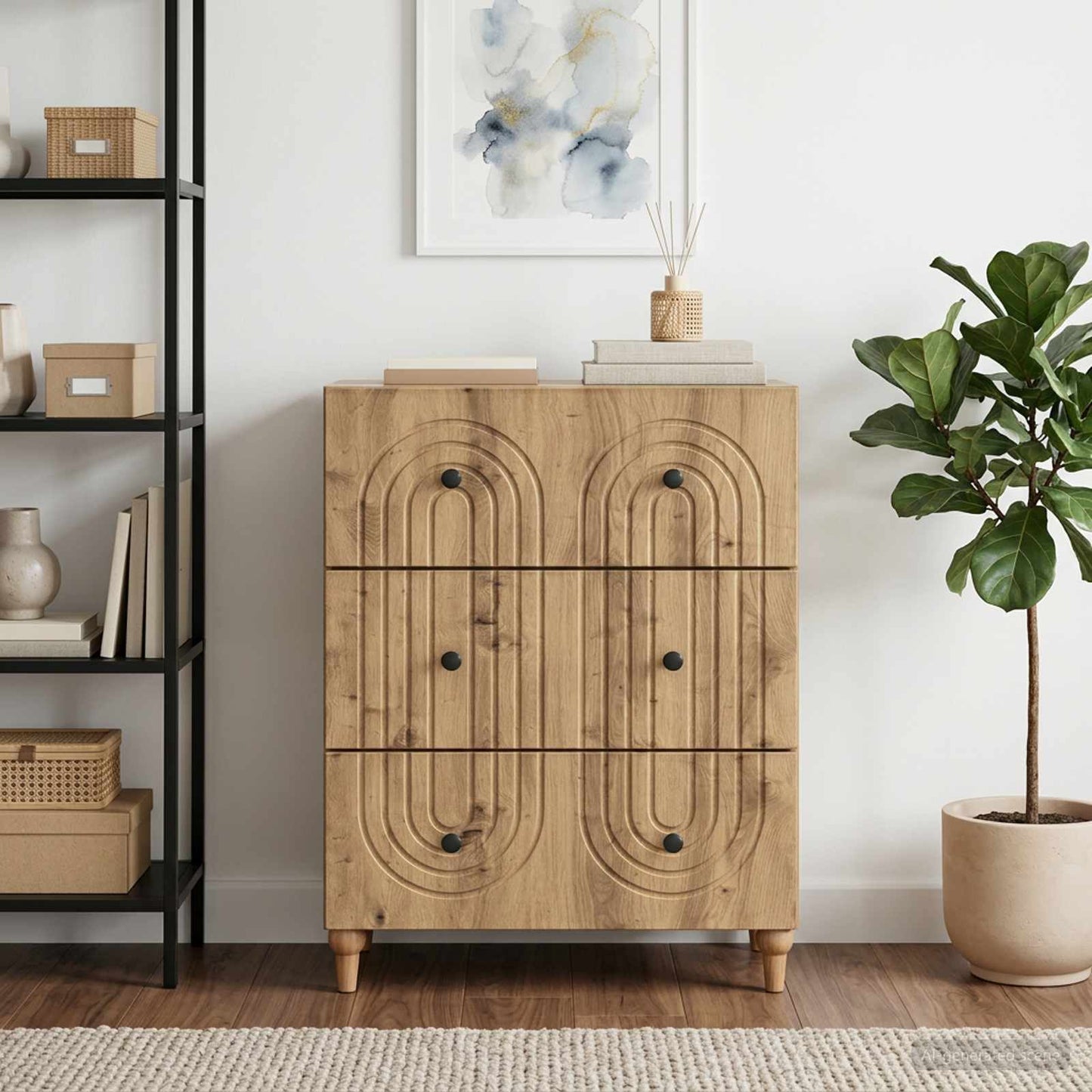 Drawer Cabinet Artisan Oak 66 x 34.5 x 90 cm Engineered Wood