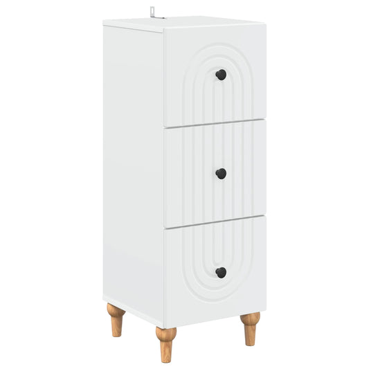 Drawer Cabinet White 33 x 34.5 x 90 cm Engineered Wood
