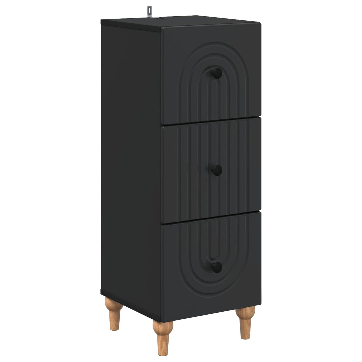 Drawer Cabinet Black 33 x 34.5 x 90 cm Engineered Wood