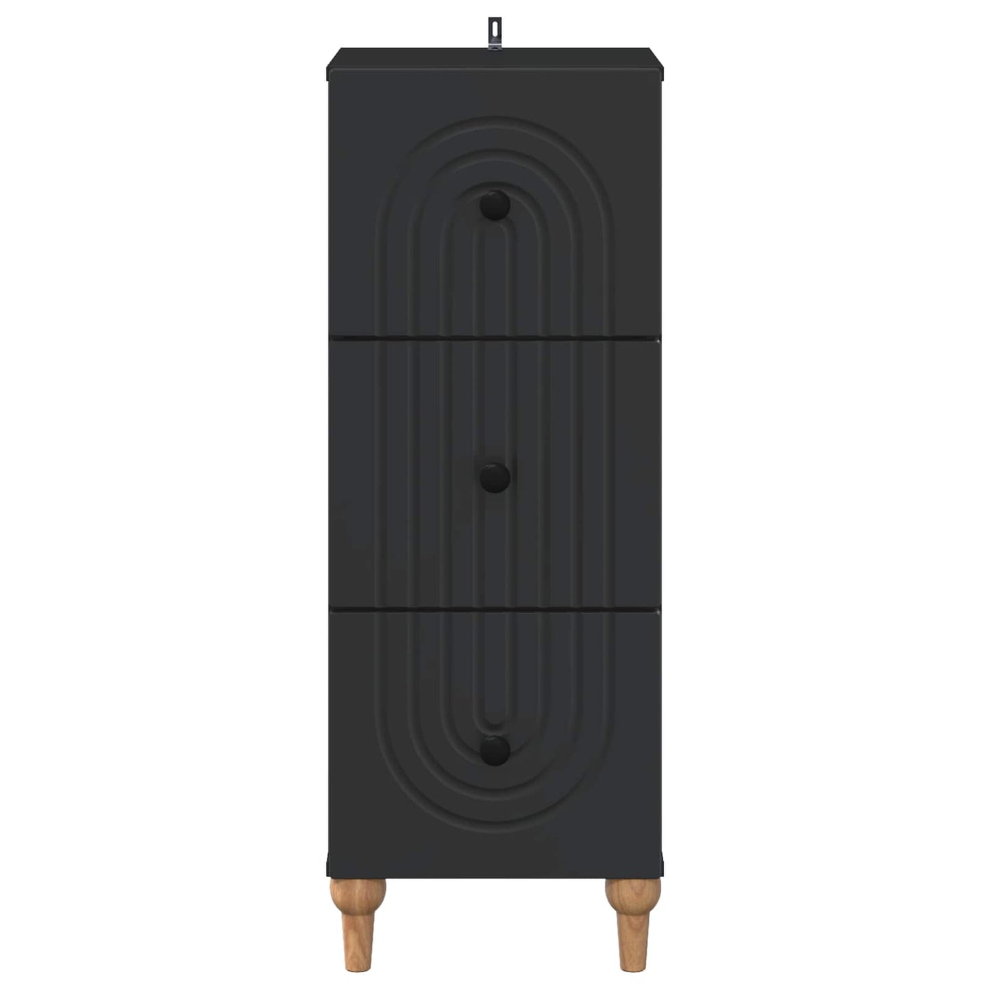 Drawer Cabinet Black 33 x 34.5 x 90 cm Engineered Wood
