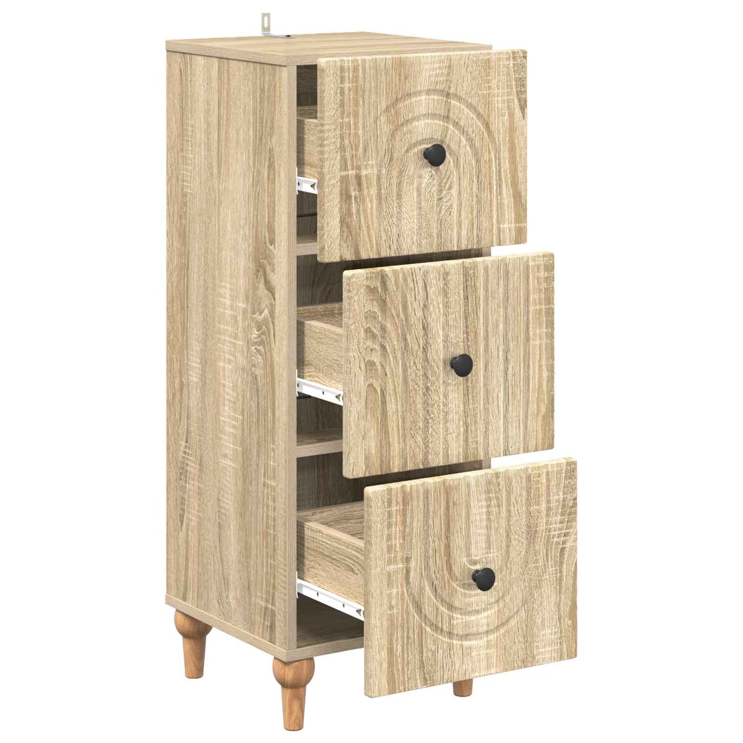 Drawer Cabinet Sonoma Oak 33 x 34.5 x 90 cm Engineered Wood